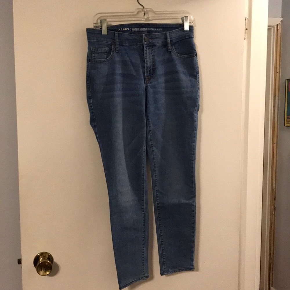 Old Navy super skinny mid-rise blue jeans
